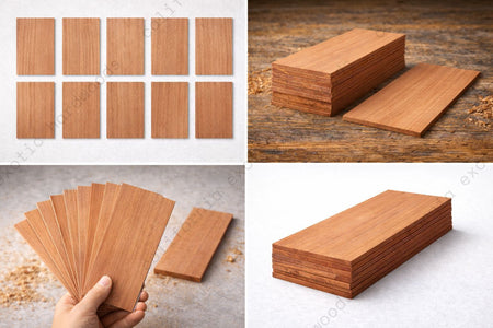Spanish Cedar Wood Veneer | Marquetry Inlay - 200mm x 100mm x 4mm