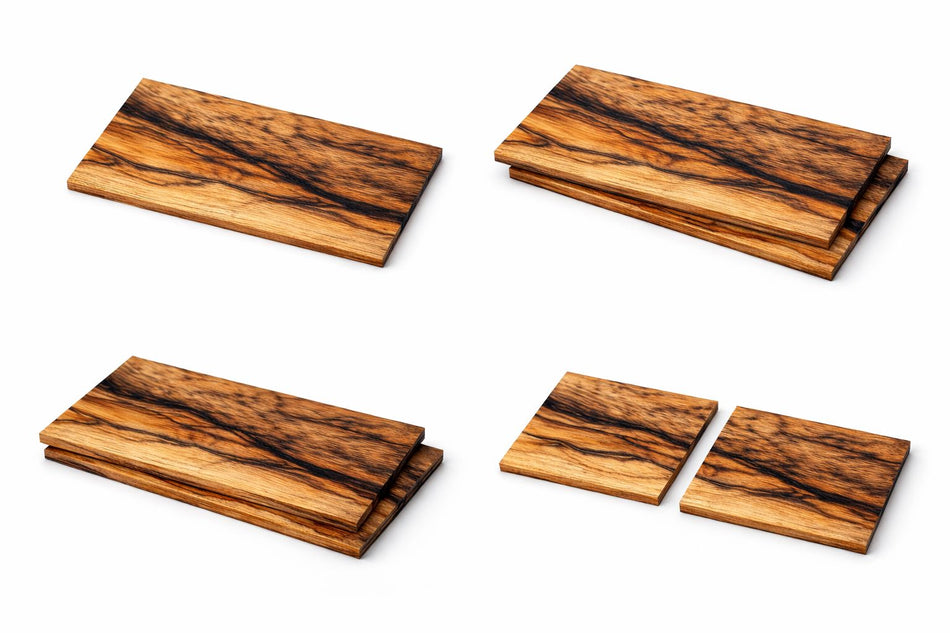 Black Limba Wood Veneer | Marquetry Inlay - 200mm x 100mm x 4mm