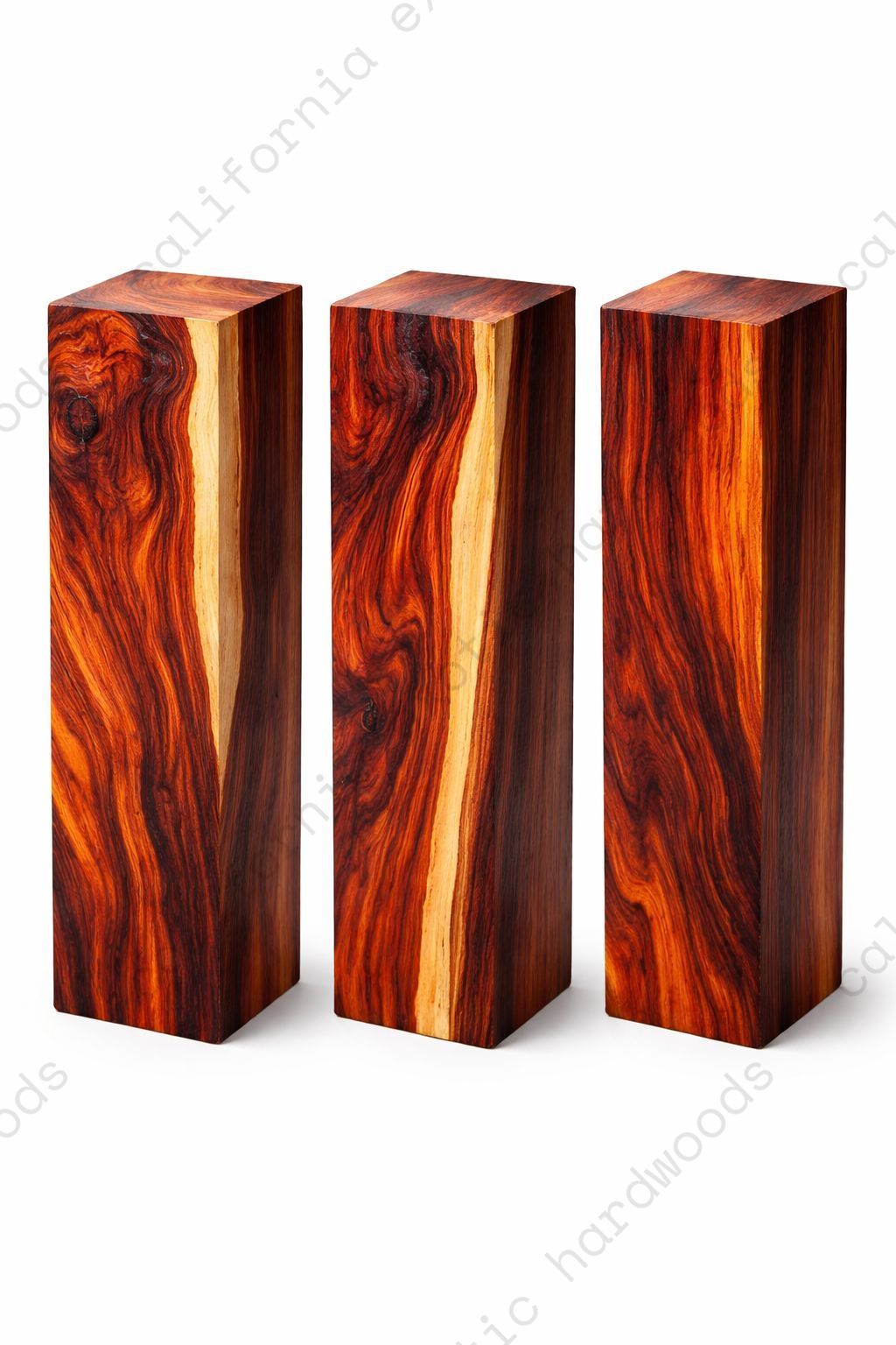 Cocobolo Wood Turning Blank – 3" x 3" x 12"
