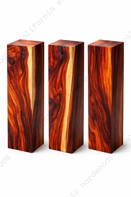 Cocobolo Wood Turning Blank – 3" x 3" x 12"