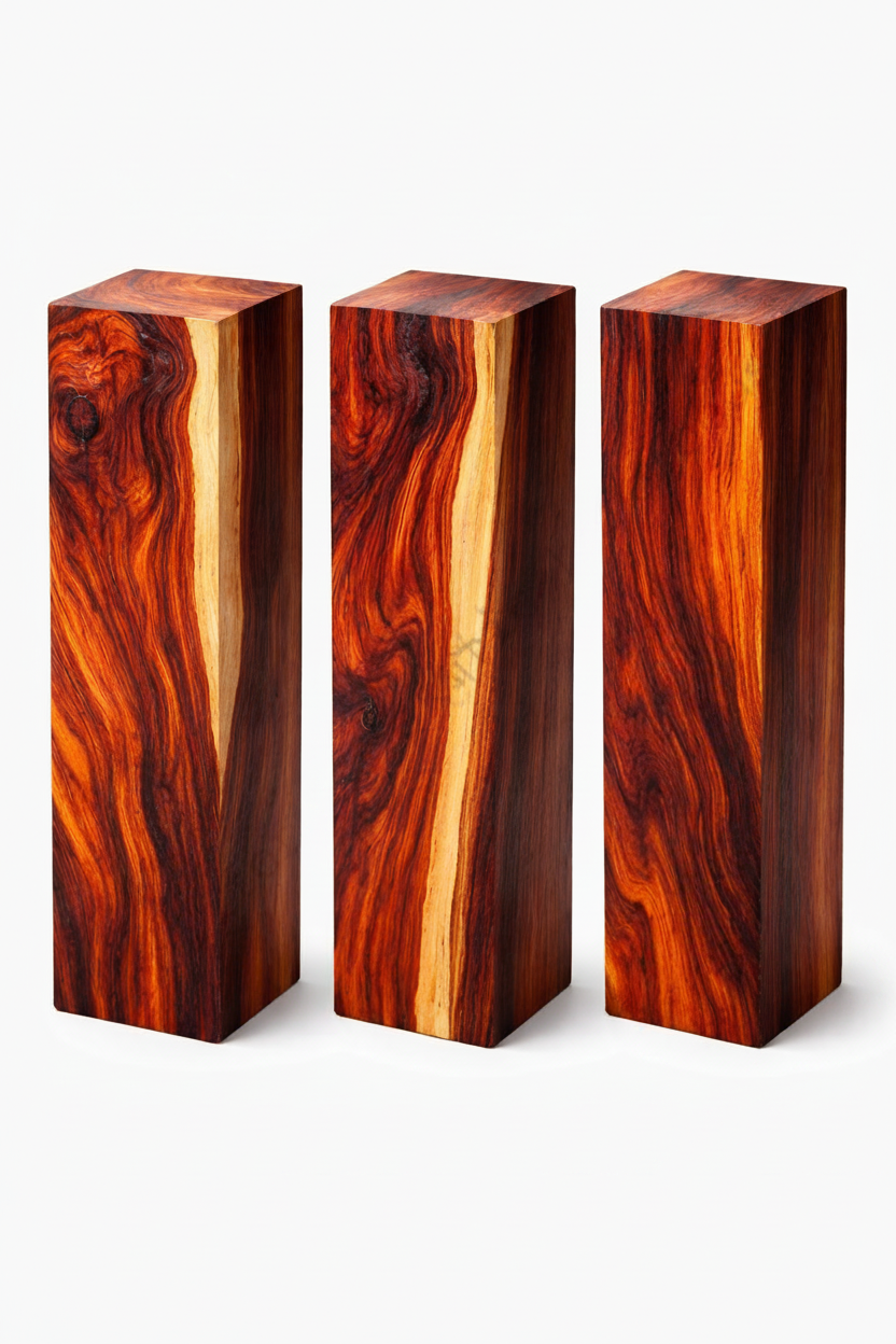 Cocobolo Wood Turning Blank – 3" x 3" x 12"