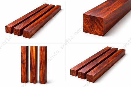 Cocobolo Medium Exotic Wood Blanks | 1-1/4" x 1-1/4" x 14"