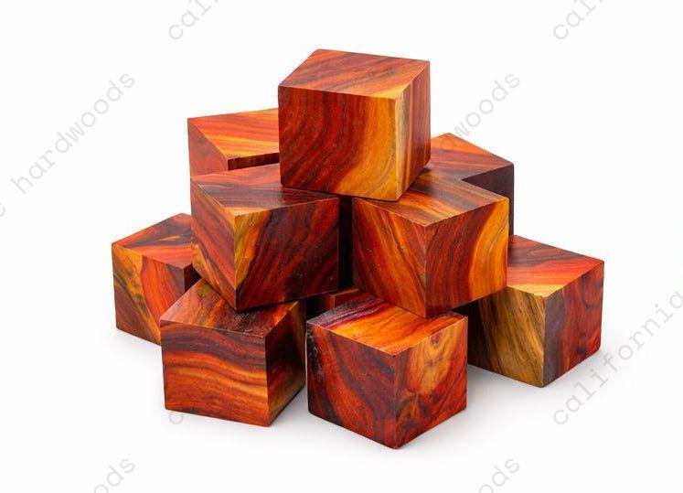 Cocobolo Wood Turning Blank – Multi-Toned, 2" x 2" x 2" | Pack of 10