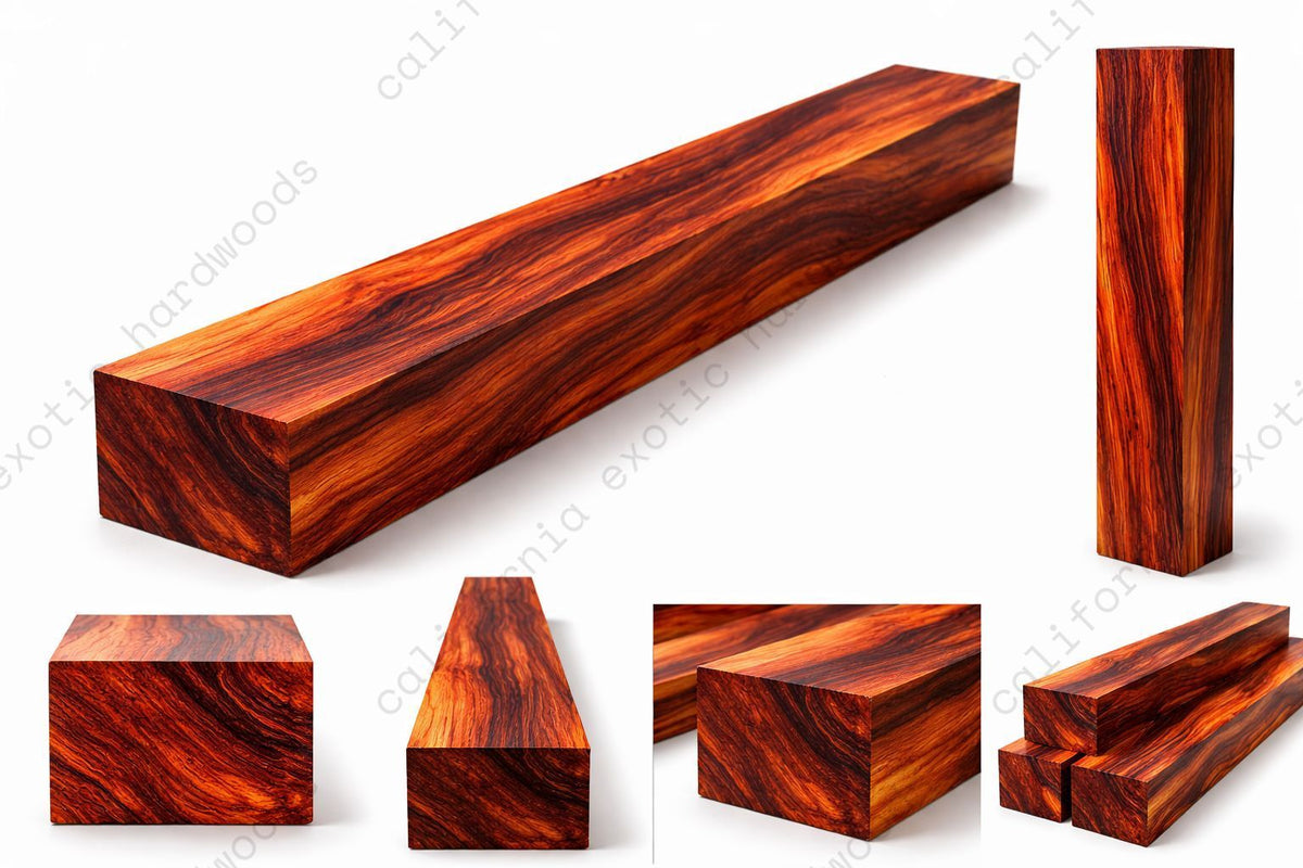 Cocobolo Wood Turning Blank – 3" x 3" x 18"