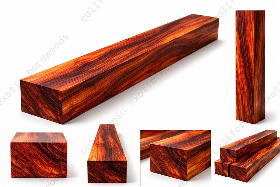 Cocobolo Wood Turning Blank – 3" x 3" x 18"