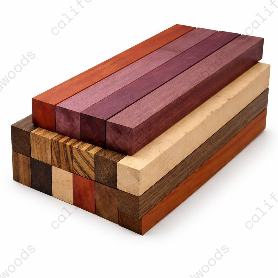 Exotic Wood Bundle 1" x 1" x 12" (13 Pieces)