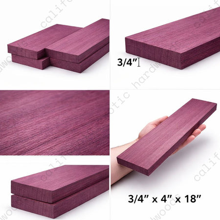 Purpleheart Wood Board – 3/4" x 4" x 18" | 2 Pack