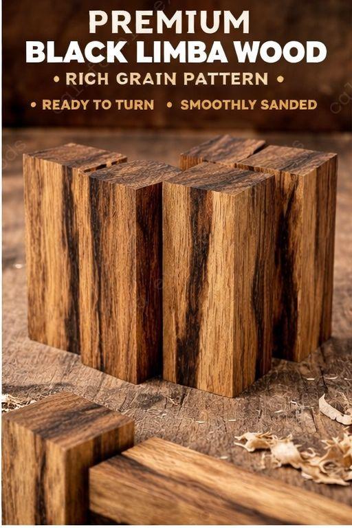 Black Limba Wood Turning Blank – Exotic Wood for Fine Crafting