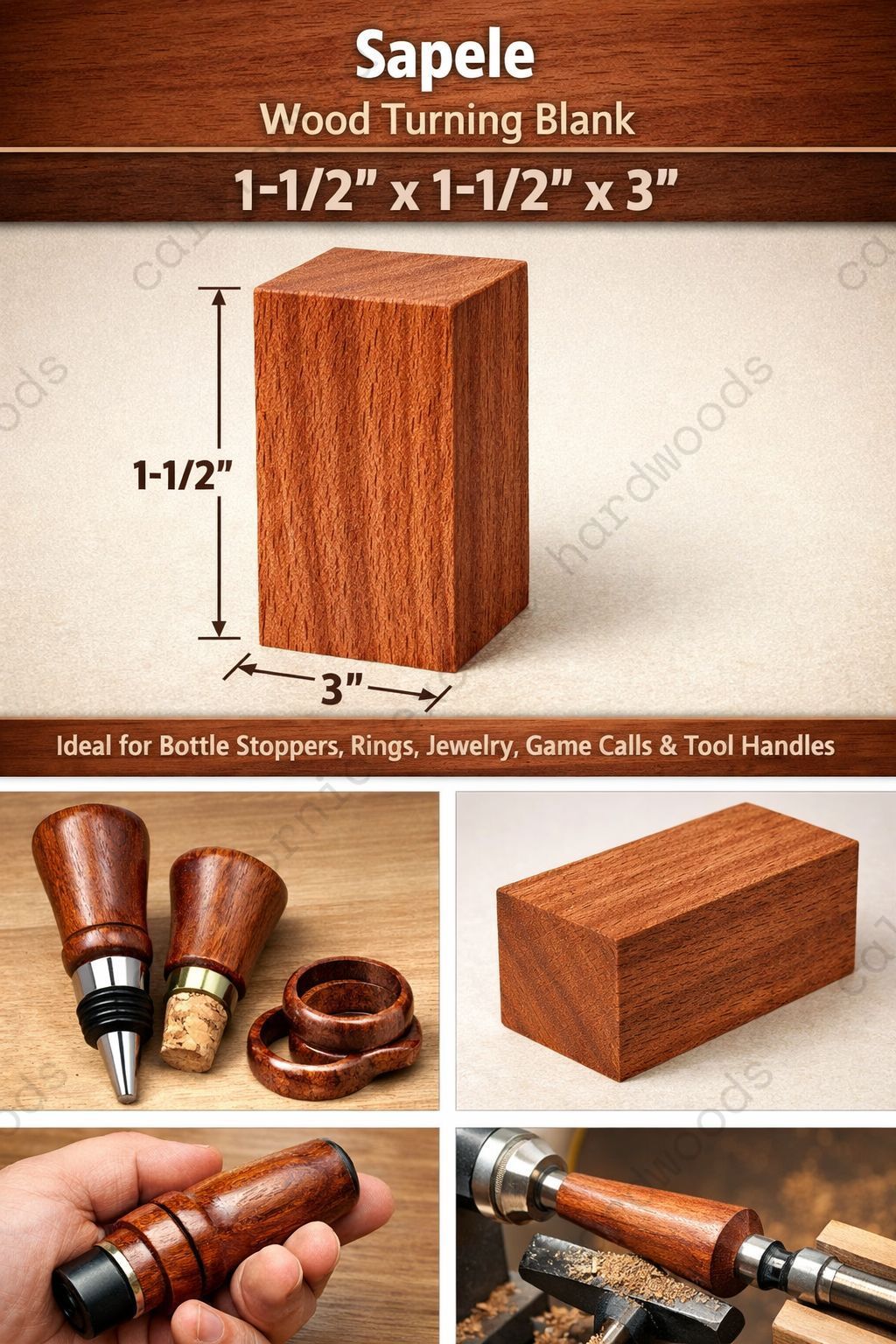 Sapele Wood Turning Blank – Exotic Hardwood for Fine Crafting