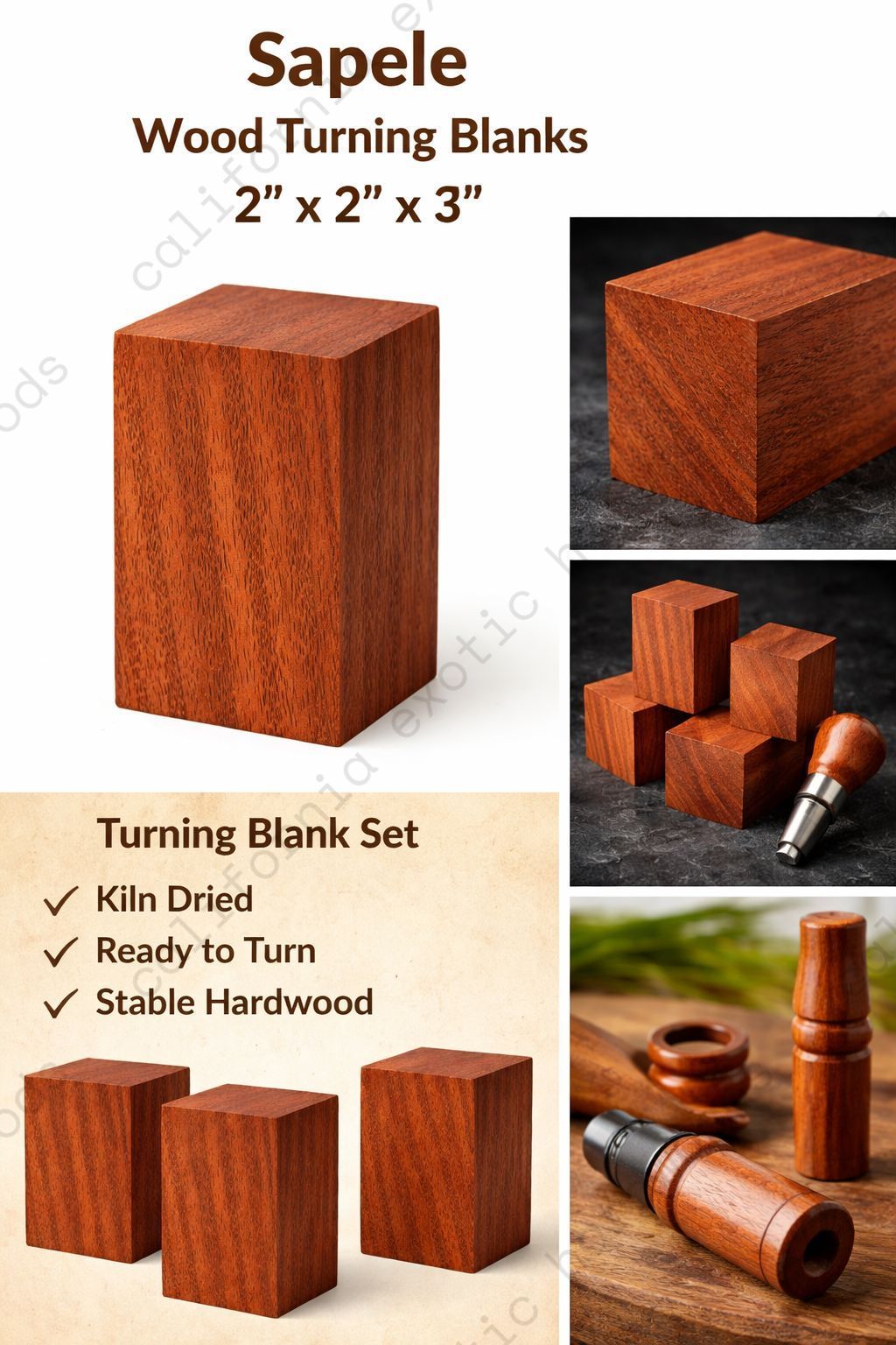 Sapele Wood Turning Blank – Exotic Hardwood for Fine Crafting