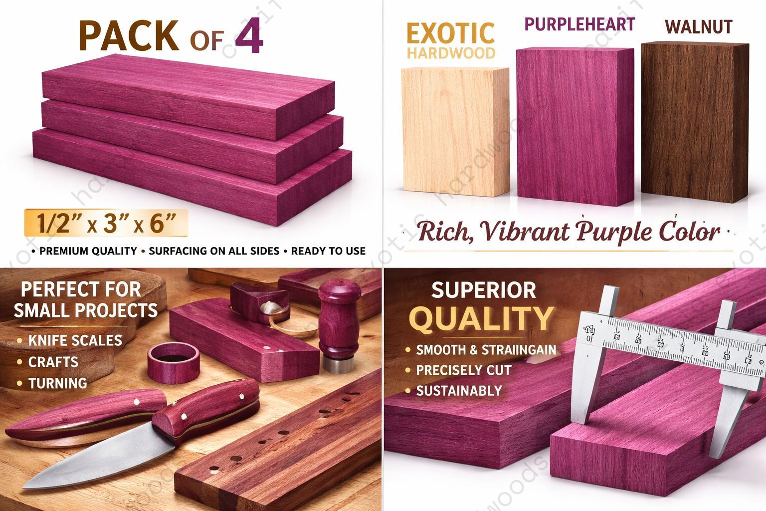 Purpleheart Hardwood Lumber – Exotic Wood for Fine Woodworking