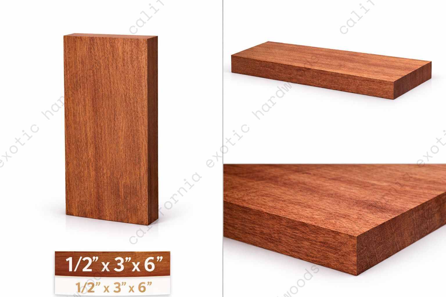 Sapele Hardwood Lumber (1/2"x3"x6")