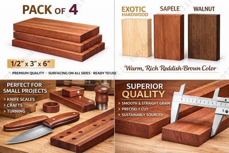 Sapele Hardwood Lumber (1/2"x3"x6")