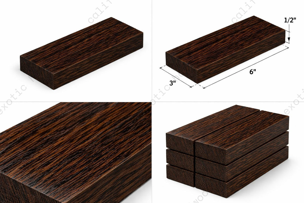 Wenge Hardwood Lumber – 1/2" x 3" x 6" Exotic Wood