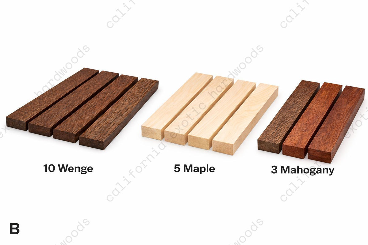 Wenge Exotic Cutting Board Kit – 18 Piece Hardwood Set (Wenge, Maple & Mahogany)