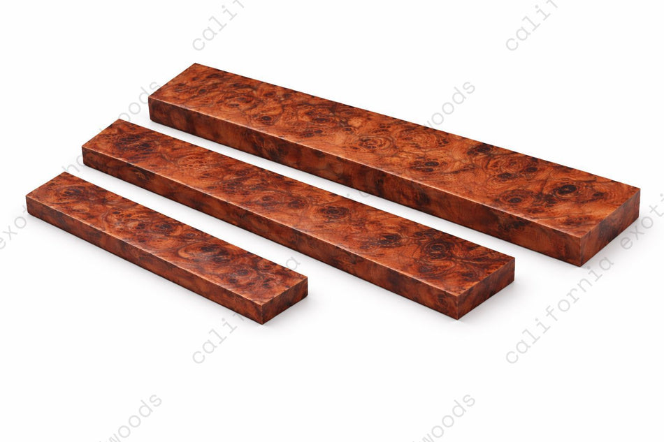 Redwood Burl Inlay Wood Blank – 1/4" x 1-1/2" x 9" | Figured Softwood for Fine Woodworking