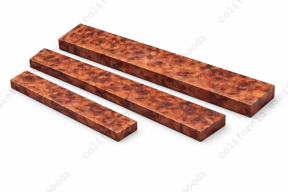 Redwood Burl Inlay Wood Blank – 1/4" x 1-1/2" x 9" | Figured Softwood for Fine Woodworking