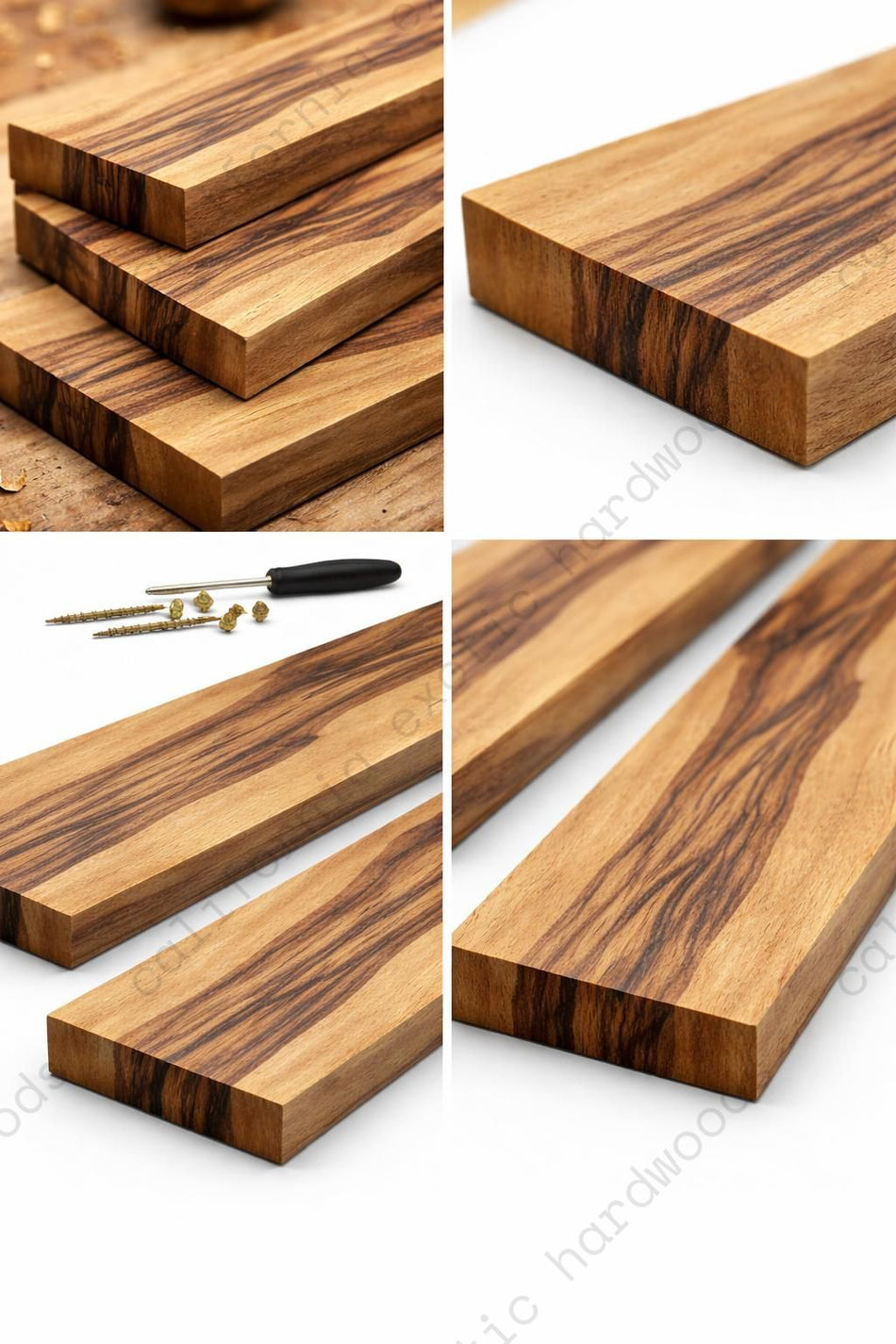 Black Limba Lumber Board – 3/4" x 2" (4 Pcs) | Exotic Hardwood for Fine Woodworking