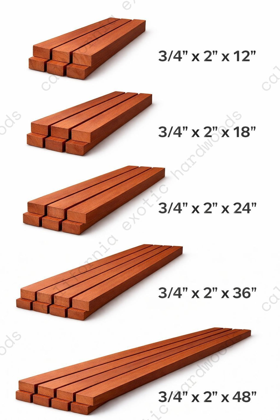 Sapele Lumber Board – 3/4" x 2" (4 Pcs)