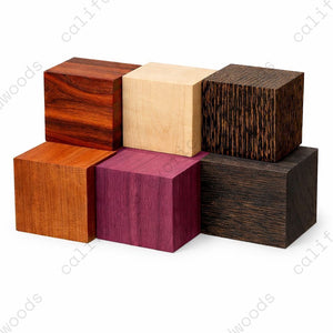 Combo Pack of 6 Exotic Bowl Blanks – Granadillo, Maple, Black Palm, Mahogany, Purpleheart & Wenge