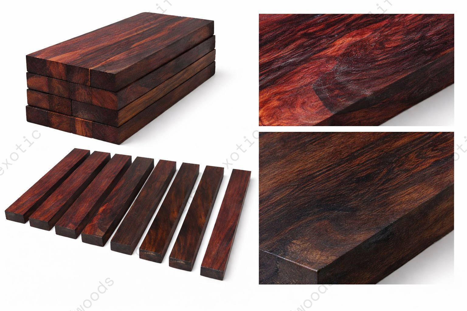 3/4" East Indian Rosewood (Dalbergia Latifolia) Lumber – Premium Hardwood for DIY Cutting Boards & Woodworking