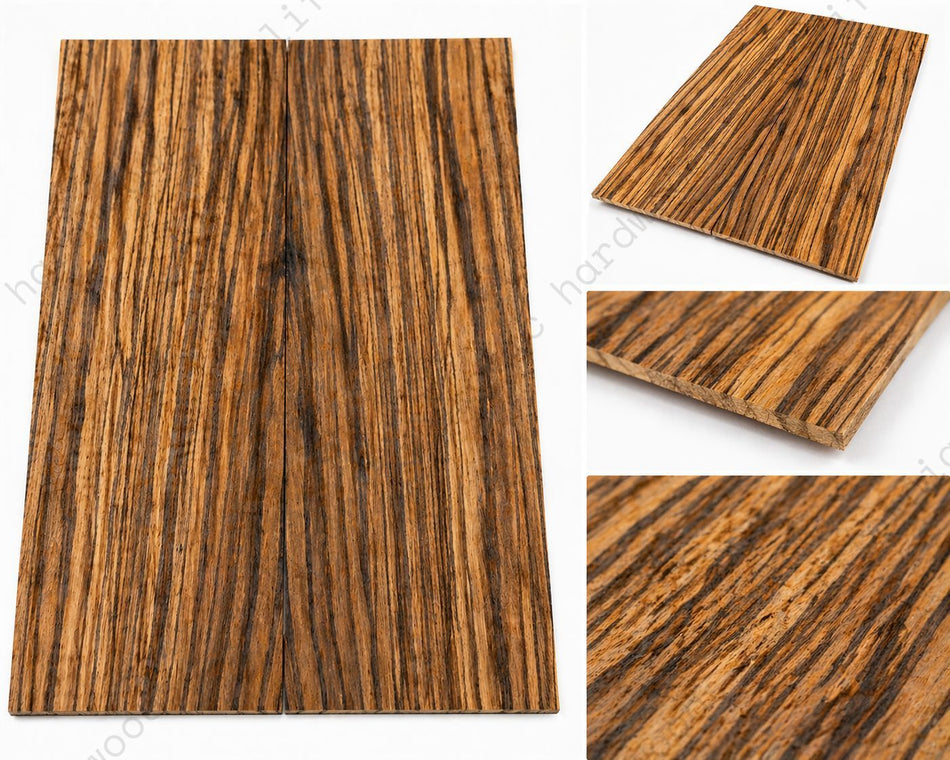 Zebrawood Bookmatched Guitar Drop Tops (21 x 7-14 x 14)