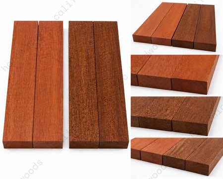 2 Pack, 2 Species Mahogany + Sapele Thin Stock Lumber 12"x3-3/4"x1"