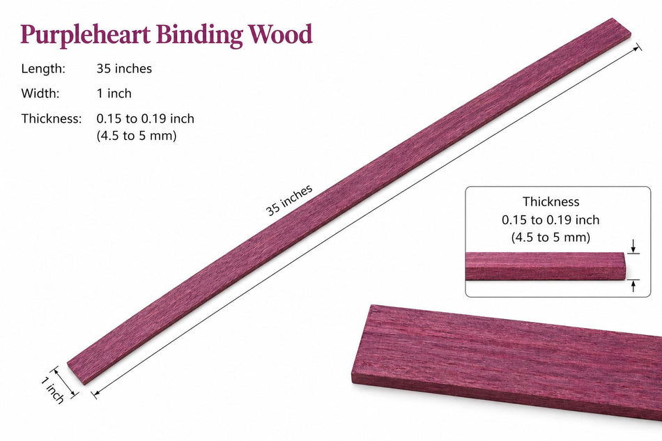 Pack of 5 Purpleheart Binding Wood