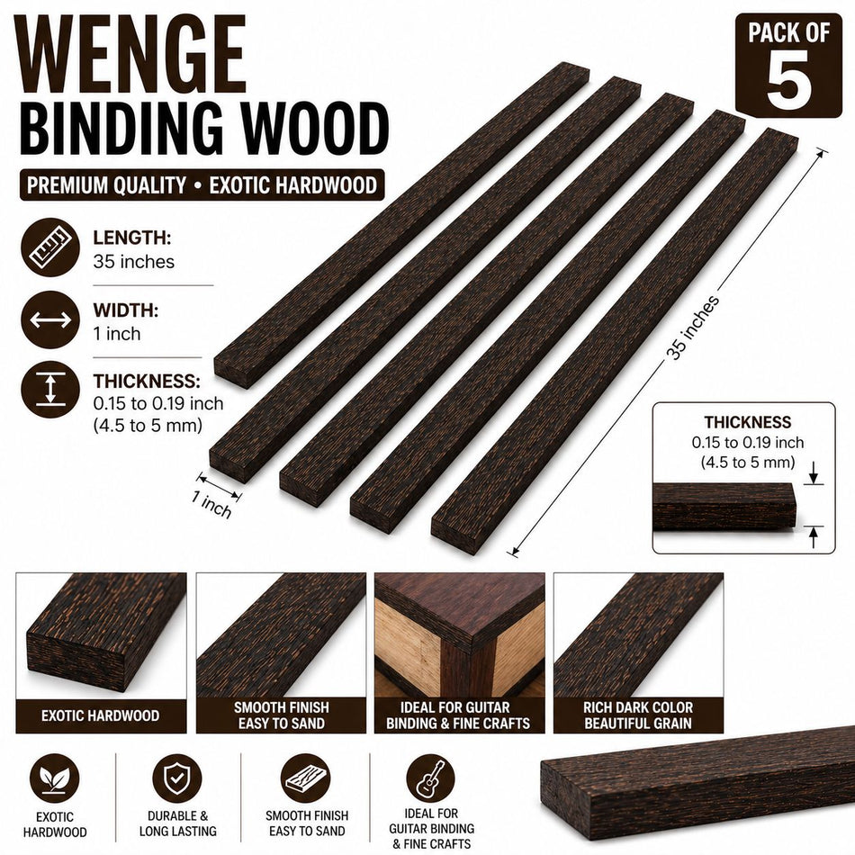Pack of 5 Wenge Binding Wood