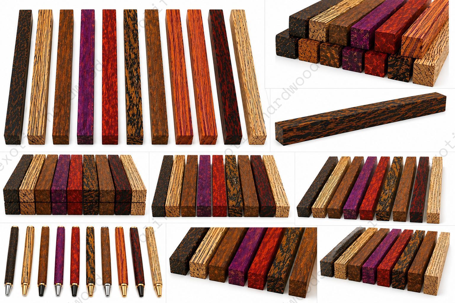 Exotic Wood Turning Blanks Combo Pack (1" x 1" x 18")