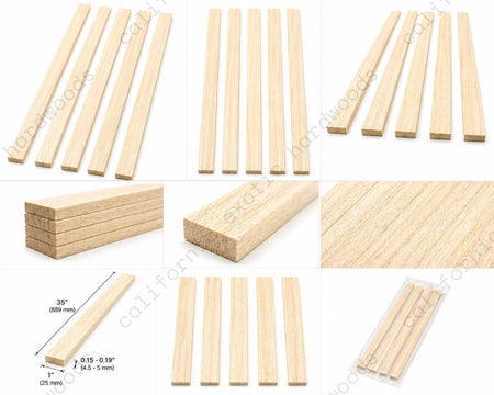 White Limba Binding Wood Strips, Pack of 5, for Guitar Binding and Fine Woodworking