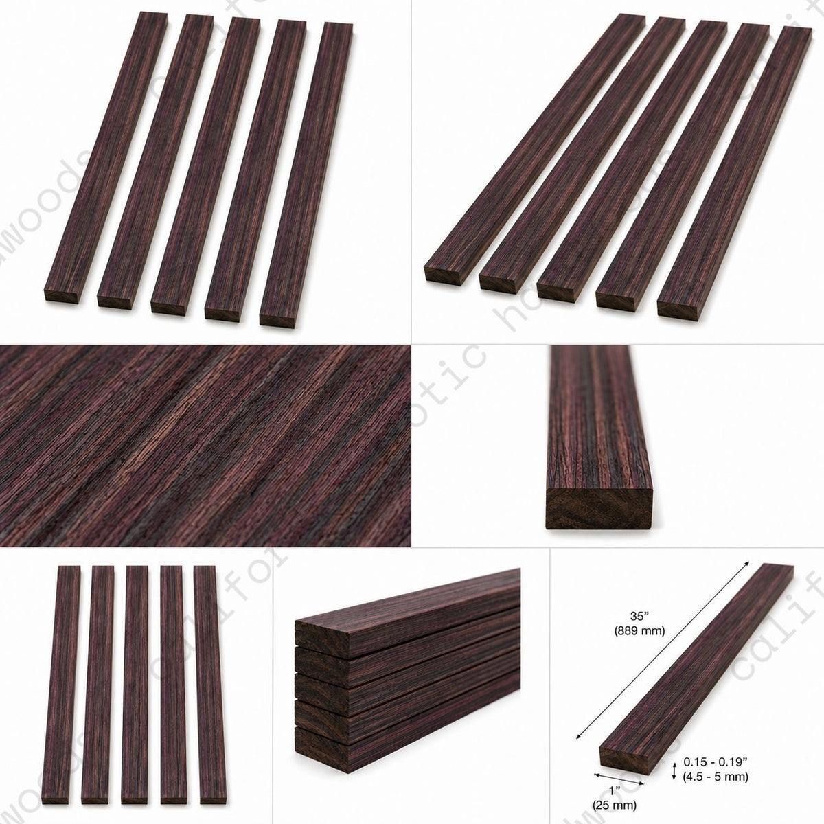 Pack of 5 East Indian Rosewood Binding Wood Strips | Luthier & Fine Woodworking