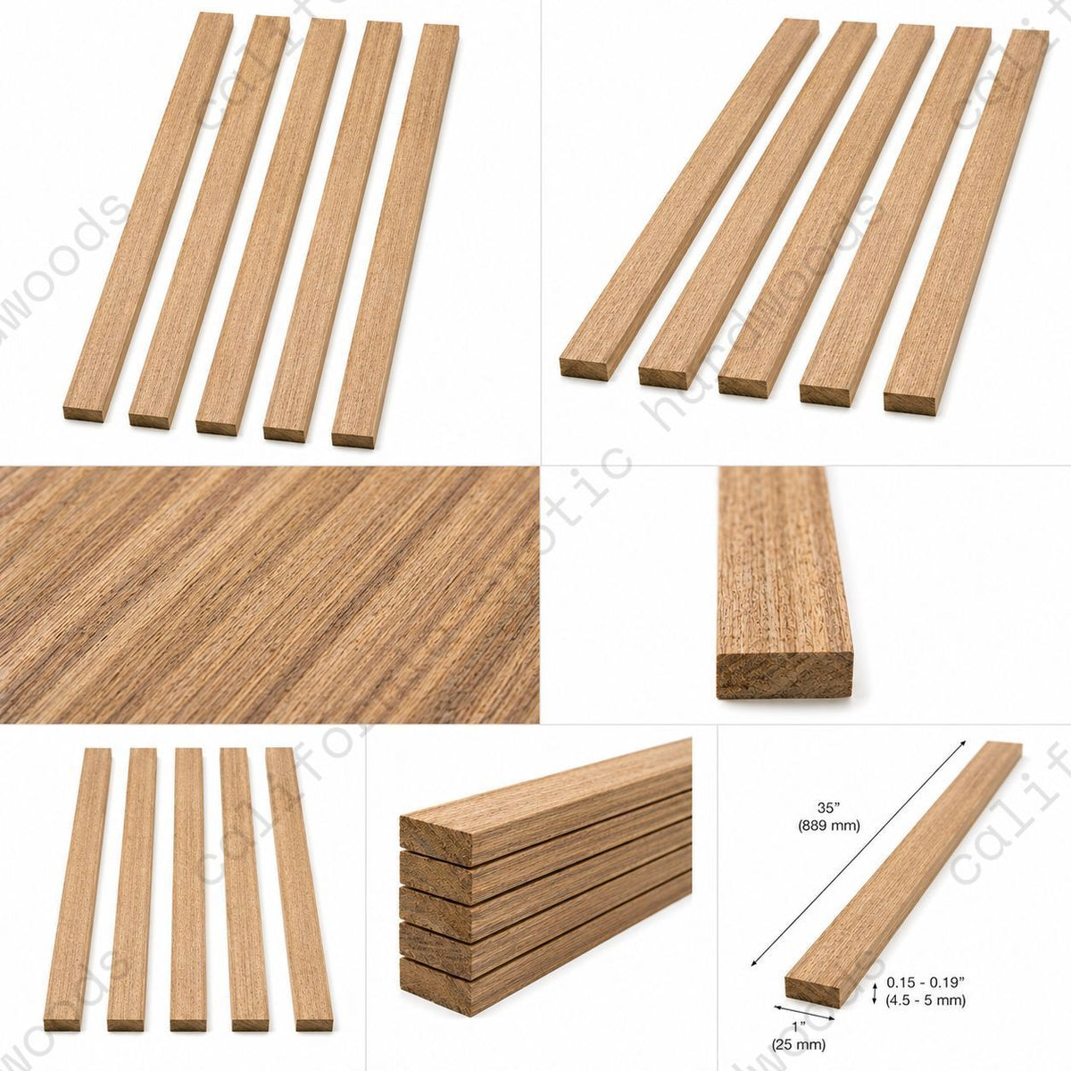 Pack of 5 Mango Binding Wood Strips | Luthier & Fine Woodworking