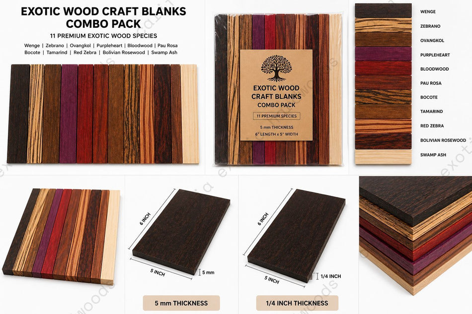 Exotic Wood Craft Blanks Combo Pack