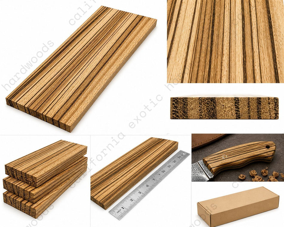 Zebrawood Lumber Board – 7/16" Thick (1 Pc) Exotic Hardwood