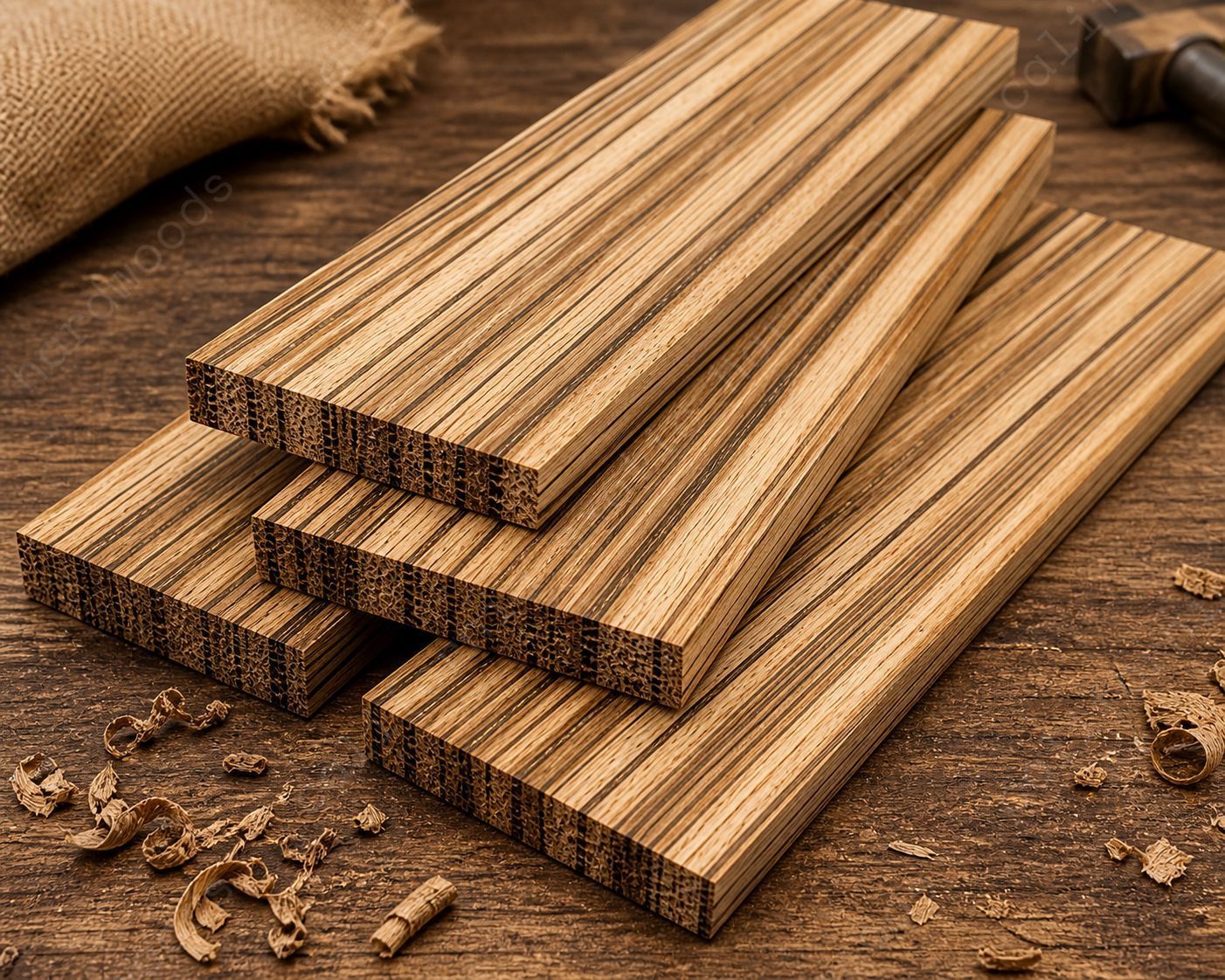 Zebrawood Lumber Board – 7/16" Thick (1 Pc) Exotic Hardwood