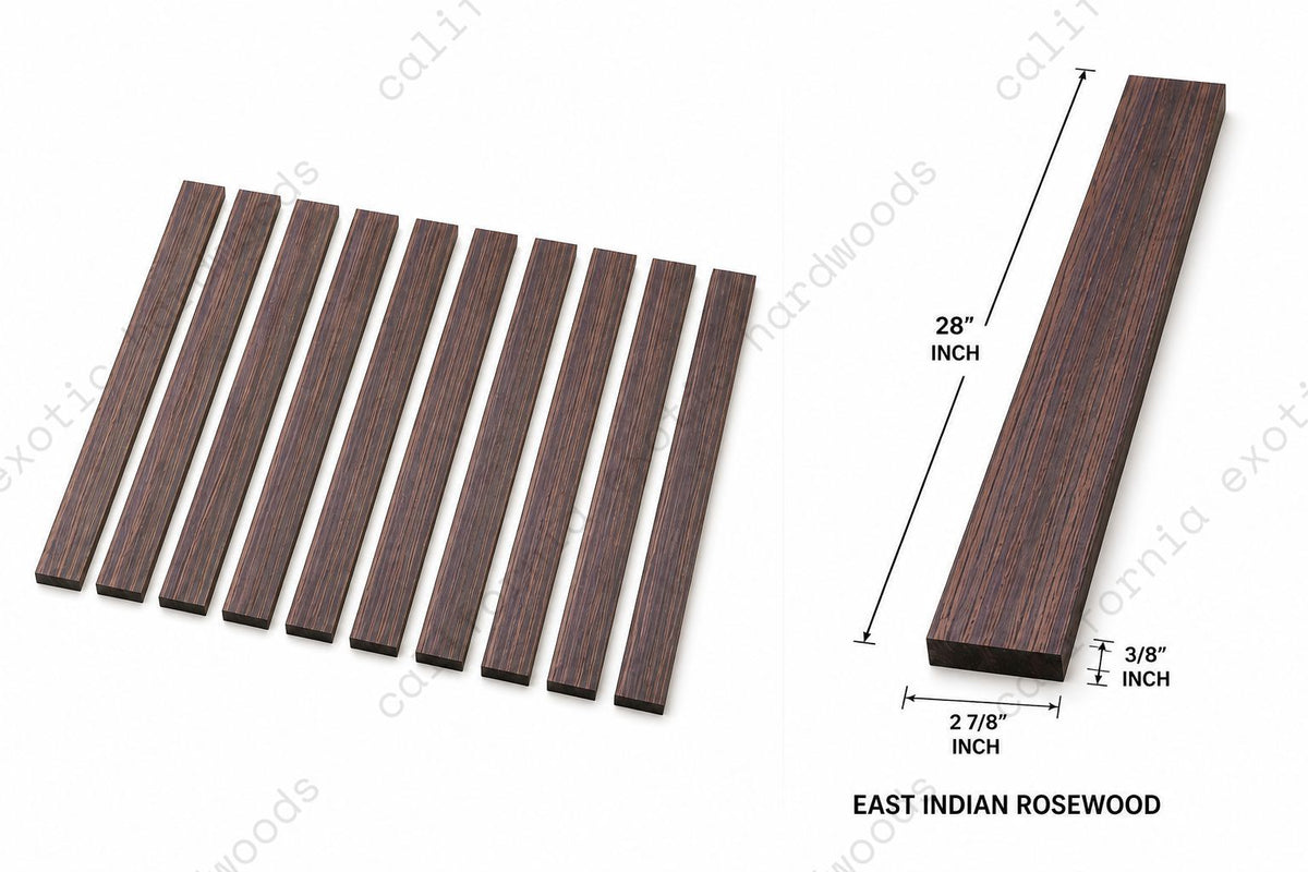 East Indian Rosewood Fingerboard Blank – 5 String Bass (28" x 2.95" x 3/8")