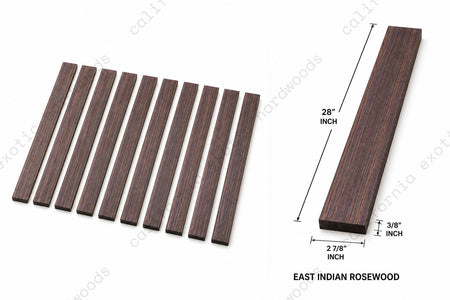 East Indian Rosewood Fingerboard Blank – 5 String Bass (28" x 2.95" x 3/8")
