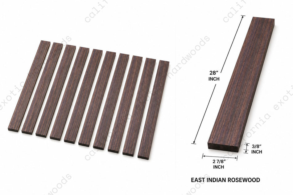 East Indian Rosewood Fingerboard Blank – 5 String Bass (28" x 2.95" x 3/8")