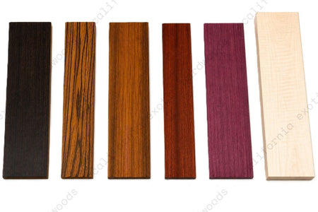 Exotic Lumber Bundle – 6 Pc Set (Wenge, Bocote, Ovangkol, Granadillo, Maple, Purpleheart)