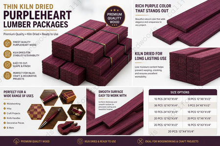 Thin Purpleheart Lumber – Kiln Dried Exotic Hardwood Boards