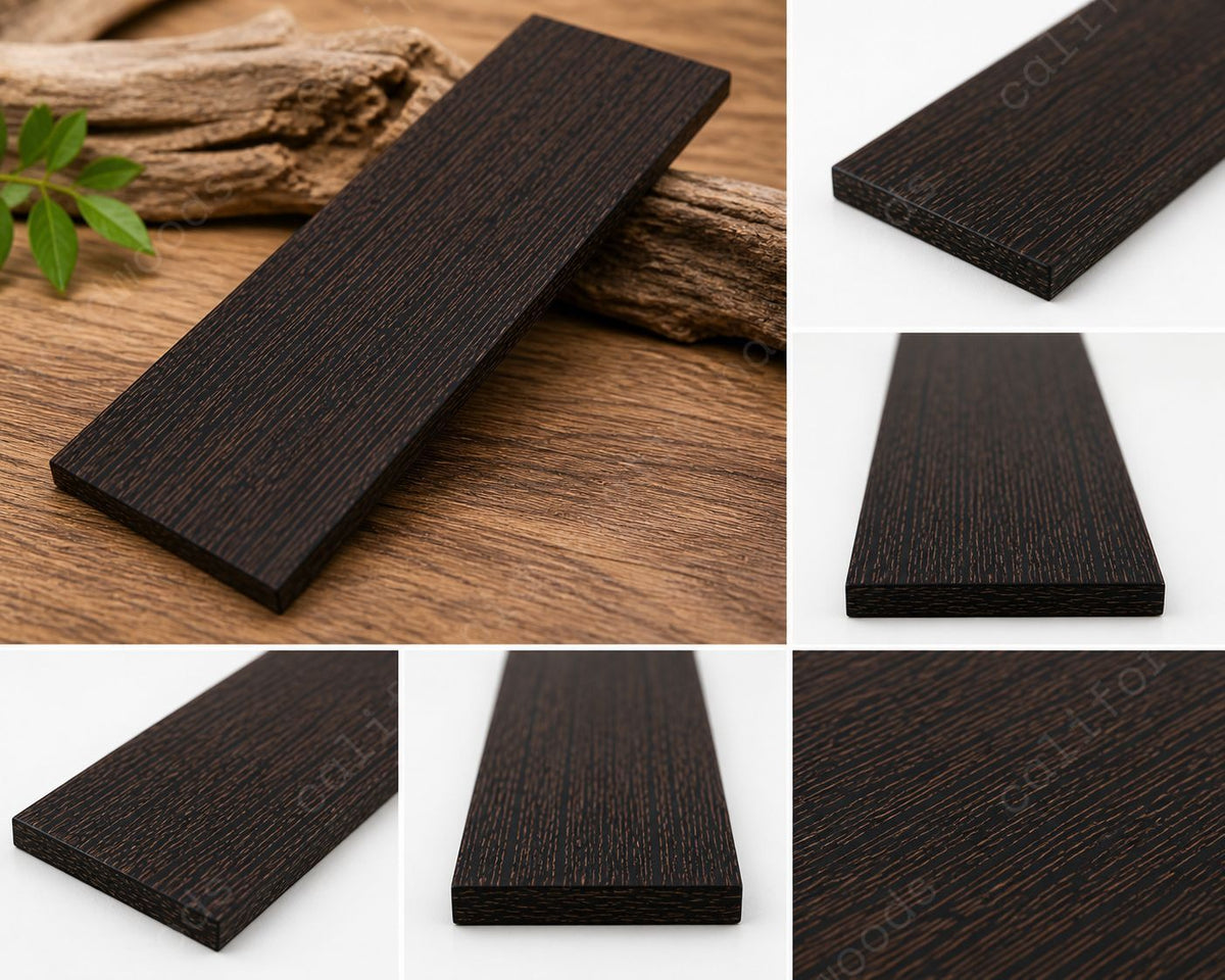 Wenge Thin Lumber Boards – 10 Pc Set (12" x 3" x 1/4") Kiln Dried & Sanded Exotic Hardwood