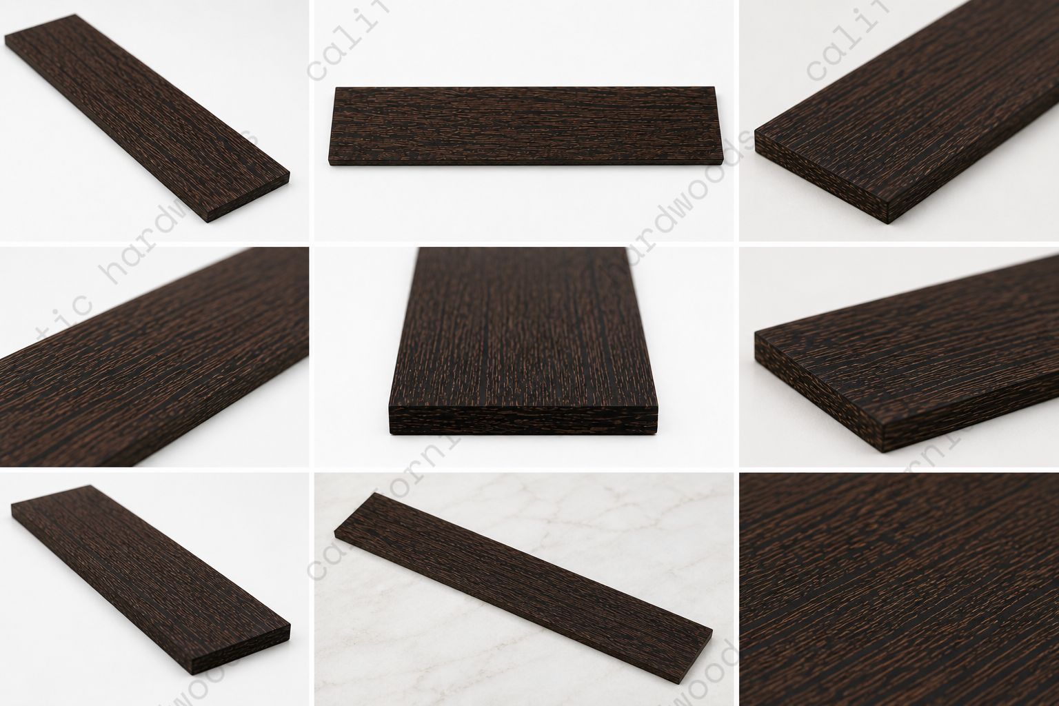Wenge Thin Lumber Boards – 10 Pc Set (12" x 3" x 1/4") Kiln Dried & Sanded Exotic Hardwood