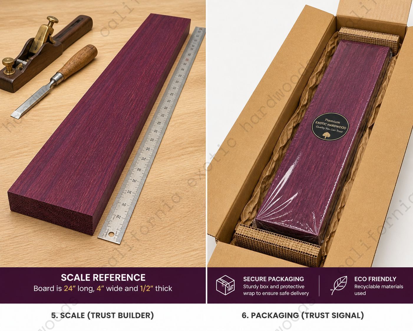 Granadillo & Purpleheart Lumber Combo Pack