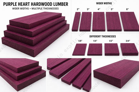 Purpleheart Solid Hardwood – Unfinished Wood for Crafts & Woodworking