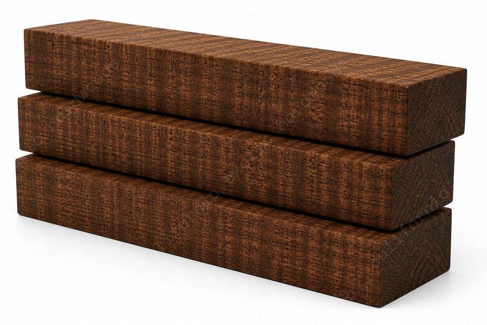Curly Ovangkol Wood Pack – Exhibition Grade Figured Exotic Lumber (8 Pieces | 1" x 2" x 18")