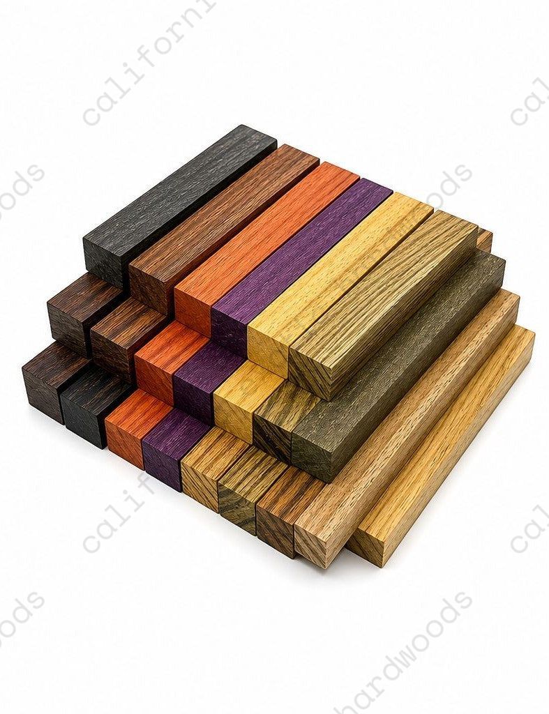 32 Pieces Exotic Wood Pen Blanks – 6" x 3/4" x 3/4" Assorted Hardwood Set