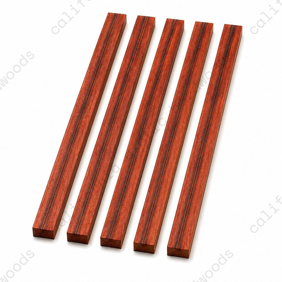 Pack of 5 Bloodwood Binding Wood Strips – 35" Length for Guitar And Fine Woodworking