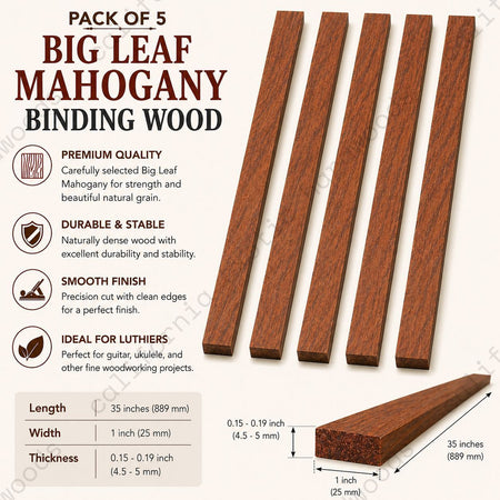 Big Leaf Mahogany Binding Wood Strips