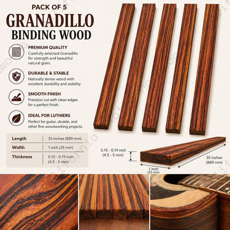 Granadillo Binding Wood Strips